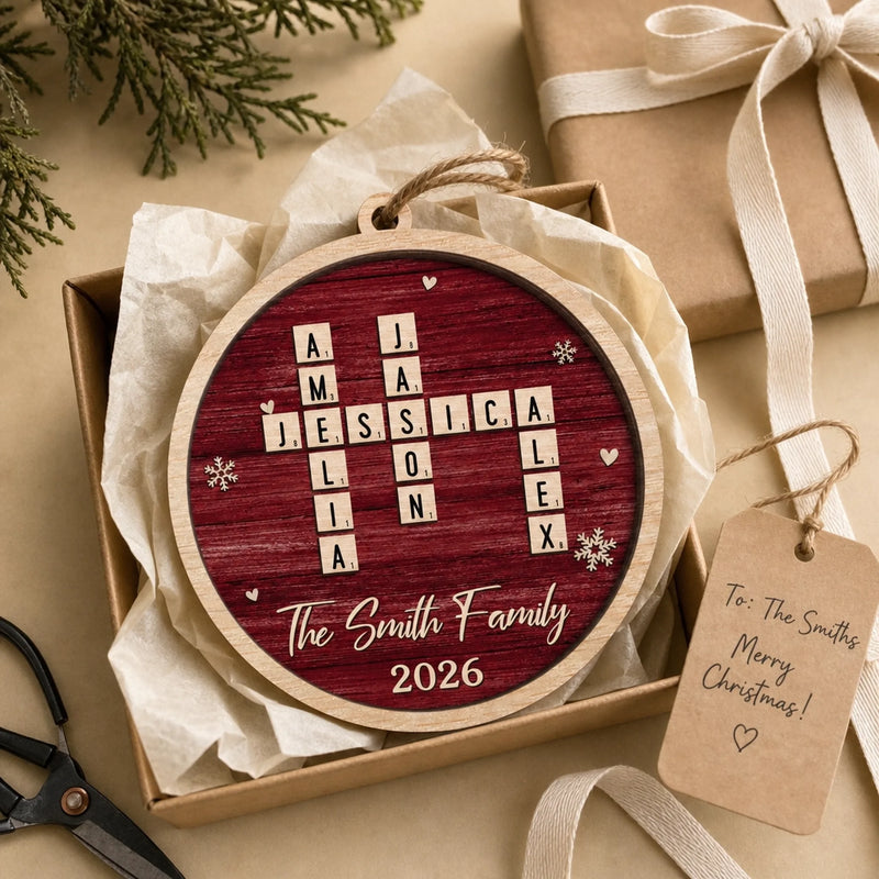 Custom Name Family Christmas Gifts - Personalized Ornament