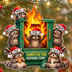 Custom Name Funny Dumpster Fire Raccoon Christmas Gifts - Personalized Ornament