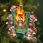Custom Name Funny Dumpster Fire Raccoon Christmas Gifts - Personalized Ornament