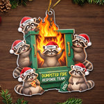 Custom Name Funny Dumpster Fire Raccoon Christmas Gifts - Personalized Ornament