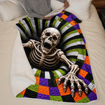 Halloween Skeleton Blanket - Spooky Seasonal Decor