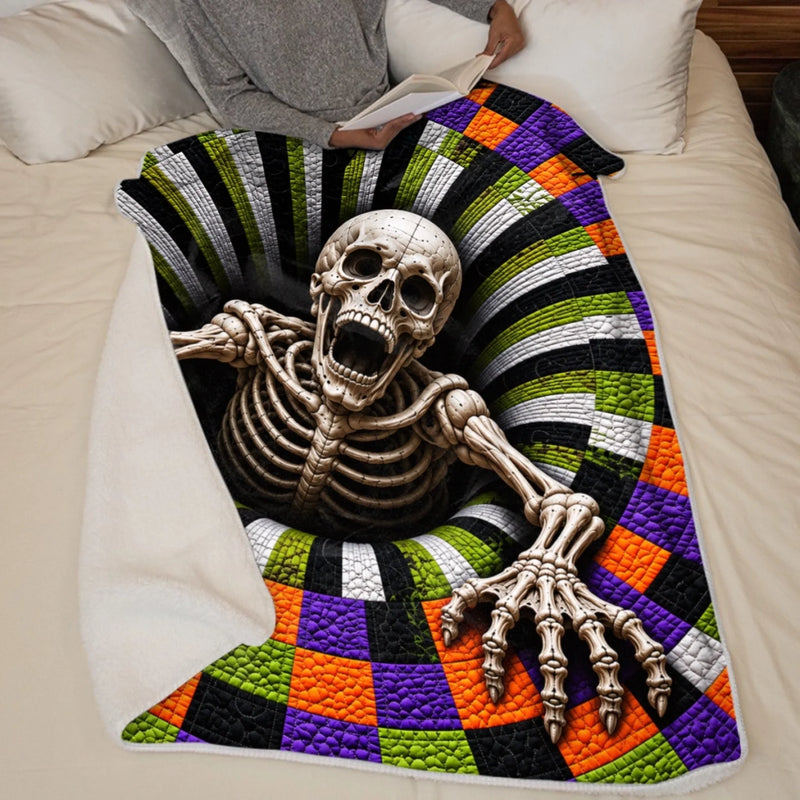 Halloween Skeleton Blanket - Spooky Seasonal Decor