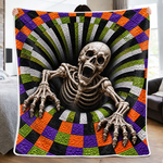 Halloween Skeleton Blanket - Spooky Seasonal Decor