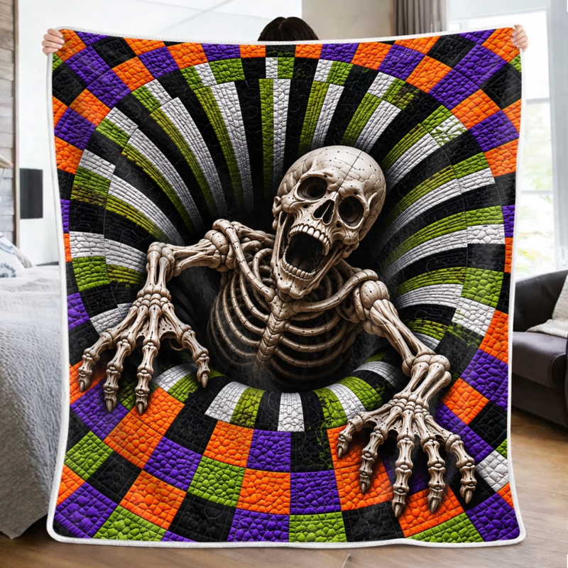 Halloween Skeleton Blanket - Spooky Seasonal Decor