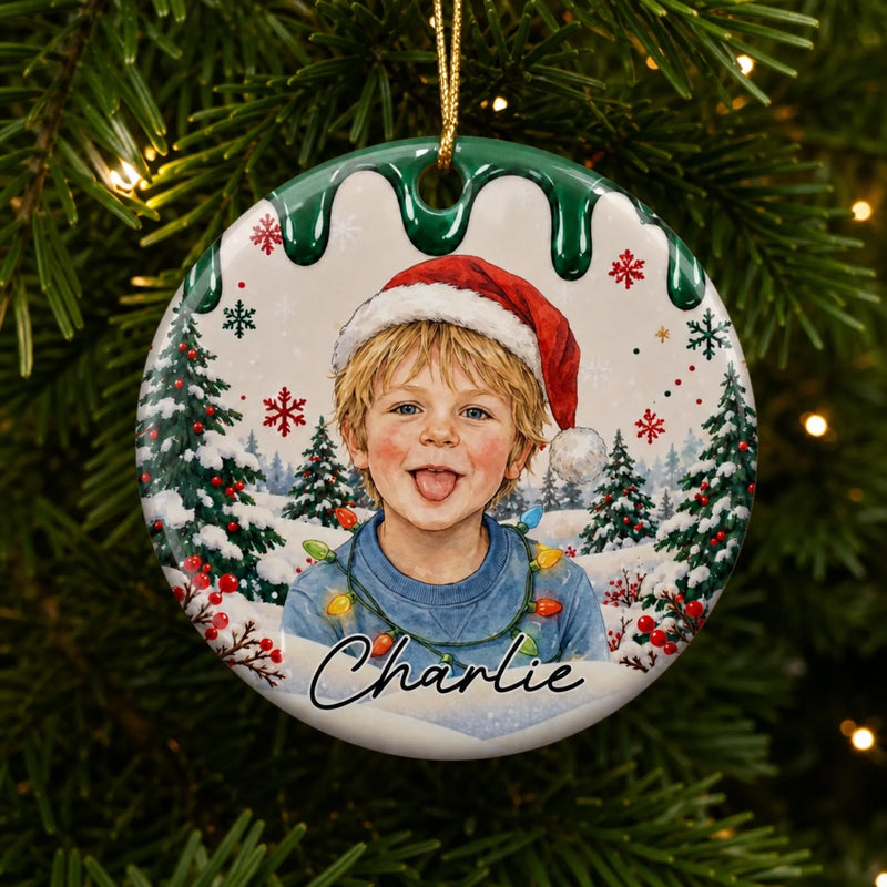 Custom Name Christmas Gifts for Kids - Personalized Ceramic Ornament