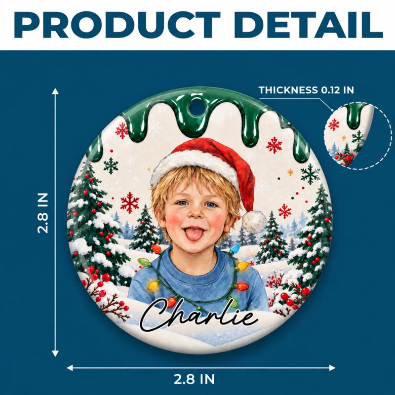 Custom Name Christmas Gifts for Kids - Personalized Ceramic Ornament