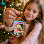 Custom Name Squishy Hunting Christmas Gifts - Personalized Glass Ornament