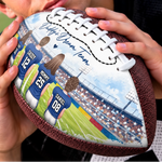 Custom Family Football Gifts for Dad - Personalized Leather Football