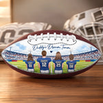 Custom Family Football Gifts for Dad - Personalized Leather Football