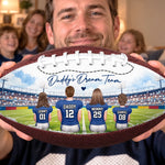 Custom Family Football Gifts for Dad - Personalized Leather Football