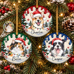 Custom Pet Photo Christmas Keepsake Gifts For Dog And Cat Lovers - Personalized Ceramic Ornament