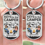 Custom Name Camper Gifts for Couples - Personalized Keychain
