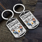 Custom Name Camper Gifts for Couples - Personalized Keychain