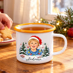 Custom Photo Christmas Gifts for Kids - Personalized Enamel Mug