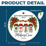 Custom Name First Christmas Mahjong Gifts For Game Night Groups - Personalized Ceramic Ornament