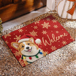 Custom Pet Photo Christmas Welcome Decor - Personalized Decorative Mat