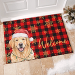 Custom Pet Photo Christmas Dog Lover Entryway Decor - Personalized Decorative Mat