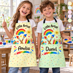 Custom Name Little Artist Gifts for Kids - Personalized Apron With Pocket