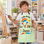 Custom Name Little Artist Gifts for Kids - Personalized Apron With Pocket