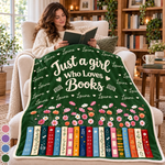 Custom Name Bookworm Reading Gifts for Her - Personalized Blanket