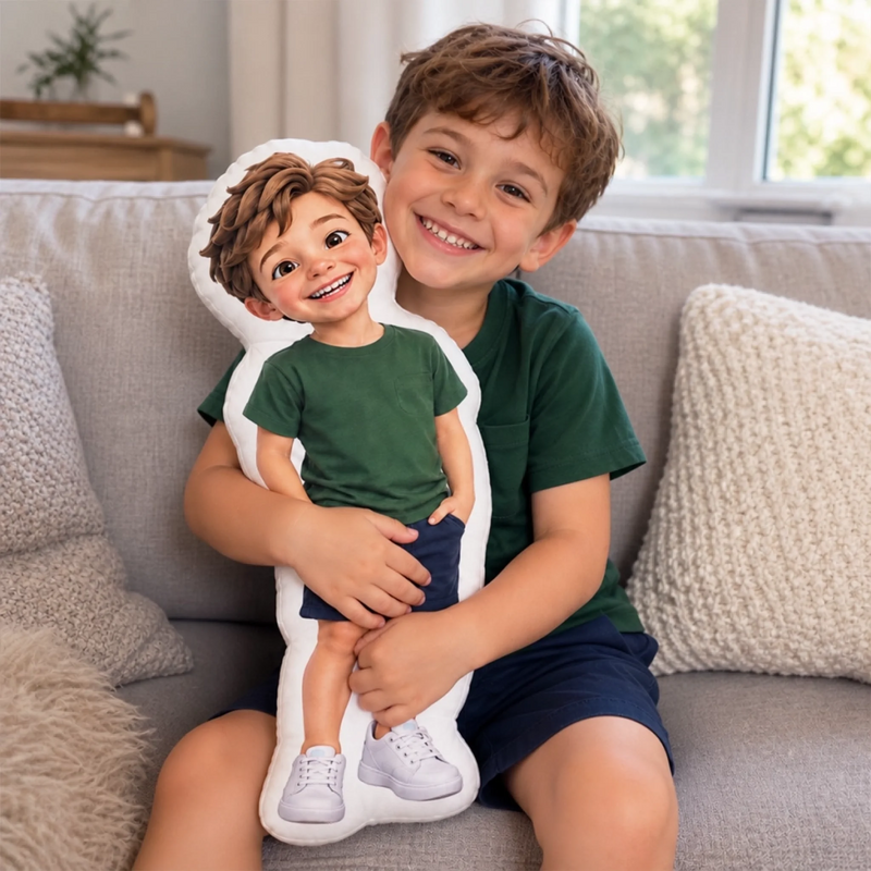Custom Photo Cartoon Character Gifts for Kids - Personalized Shaped Pillow