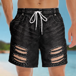 Custom Funny Garage Ripped Butt Illusion Beachwear For Men - Men Swim Trunks
