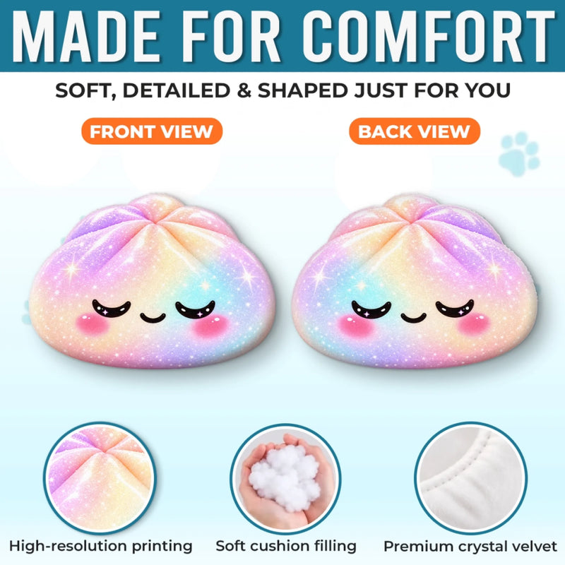 Custom Rainbow Kawaii Squishy Character Gifts For Kids - Personalized Shaped Pillow