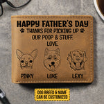 Custom Pet Portrait Father's Day Gifts for Dog Dads - Personalized Leather Wallet