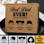 Custom Name Best Dad Gifts - Personalized Leather Wallet