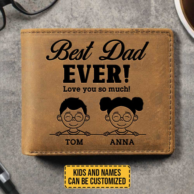 Custom Name Best Dad Gifts - Personalized Leather Wallet