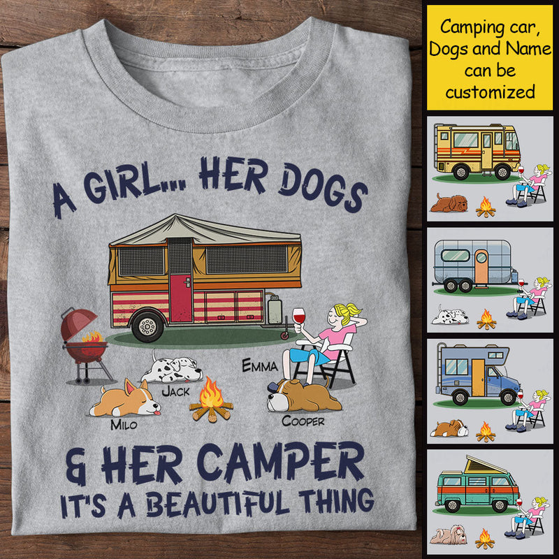 Custom Name Dog Camper Gifts for Women - Personalized Apparel