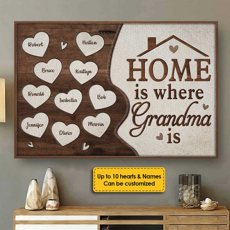 Custom Name Family Gifts for Grandma - Personalized Poster