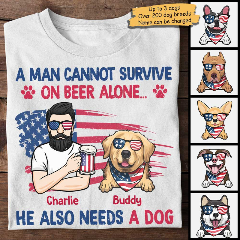 Custom Name Beer and Dog Lover Gifts for Men - Personalized Apparel