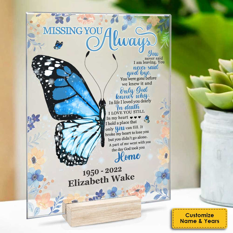 Custom Memorial Butterfly Gifts for Loss - Personalized Acrylic Plaque