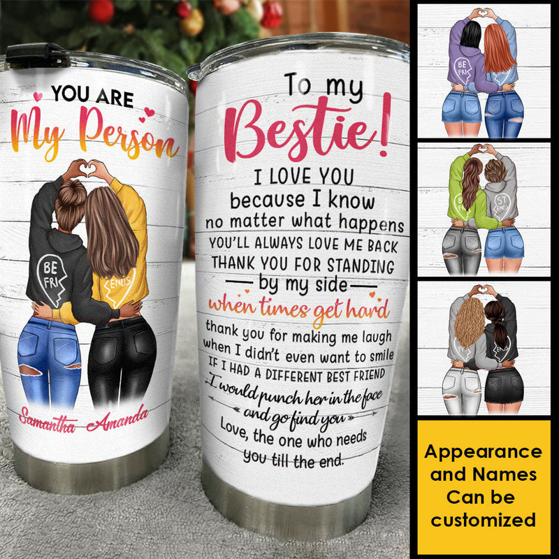 Custom Name Best Friend Gifts for Women - Personalized Tumbler