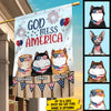 God Bless Our America - 4th Of July Decoration - Personalized Cat Flag