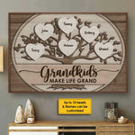 Custom Name Grandkids Family Tree Gifts for Grandparents - Personalized Poster
