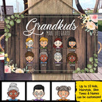 Custom Name Grandkids Make Life Grand Gifts for Grandparents - Personalized Rectangle Sign