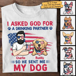 Custom Name Funny Dog Drinking Partner Gifts - Personalized Apparel