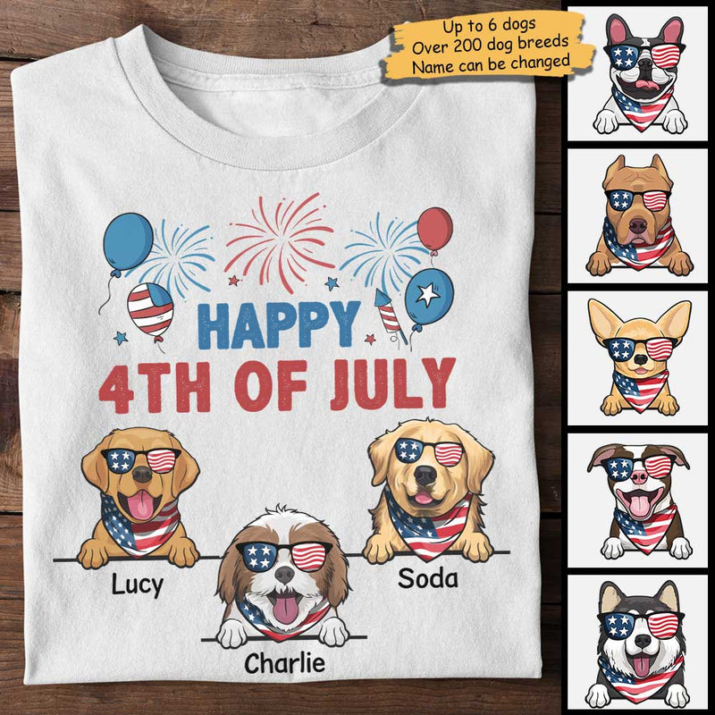 Custom Name Patriotic Dog 4th of July Gifts for Dog Lovers - Personalized Apparel