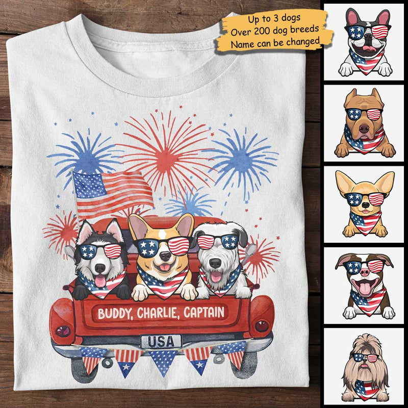 Custom Name Patriotic Dog Gifts for Dog Lovers - Personalized Apparel