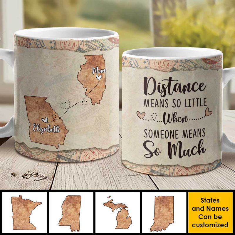 Custom Name Long Distance Mom Gifts - Personalized Mugs