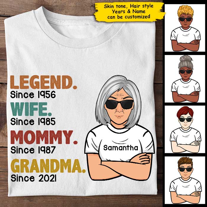 Custom Name Grandma Family Timeline Gifts - Personalized Apparel
