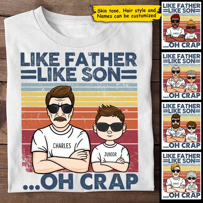 Custom Name Like Father Like Son Gifts for Dads - Personalized Apparel