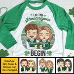 Custom Name St. Patrick's Day Couple Gifts - Personalized Raglan Shirt