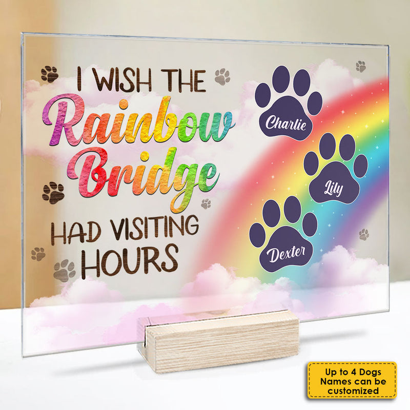 Custom Name Rainbow Bridge Memorial Pet Gifts - Personalized Acrylic Plaque