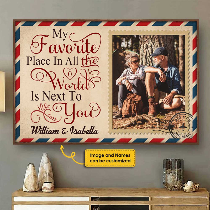 Custom Photo Couple Gifts - Personalized Name Poster