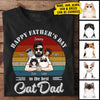Best Cat Dad Cool Peeking Cats - Personalized Unisex T-Shirt, Father's Day Gift, Custom Gift For Cat Lovers
