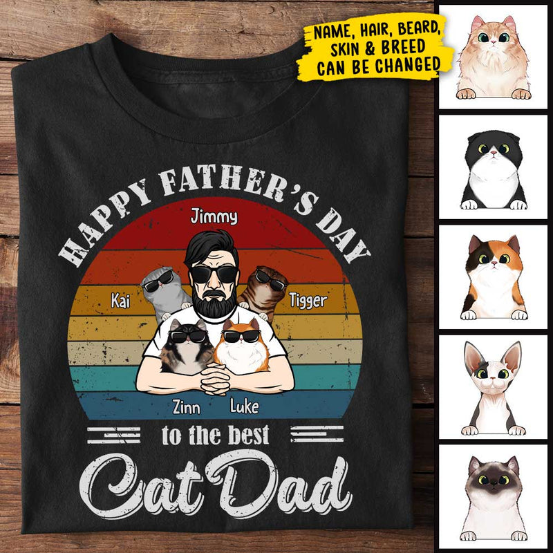 Custom Name Cat Dad Father's Day Gifts for Cat Lovers - Personalized Apparel
