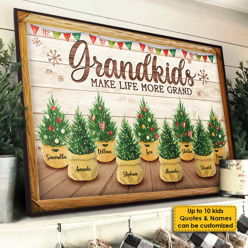 Grandkids - The Greatest Joy Of All - Personalized Horizontal Poster